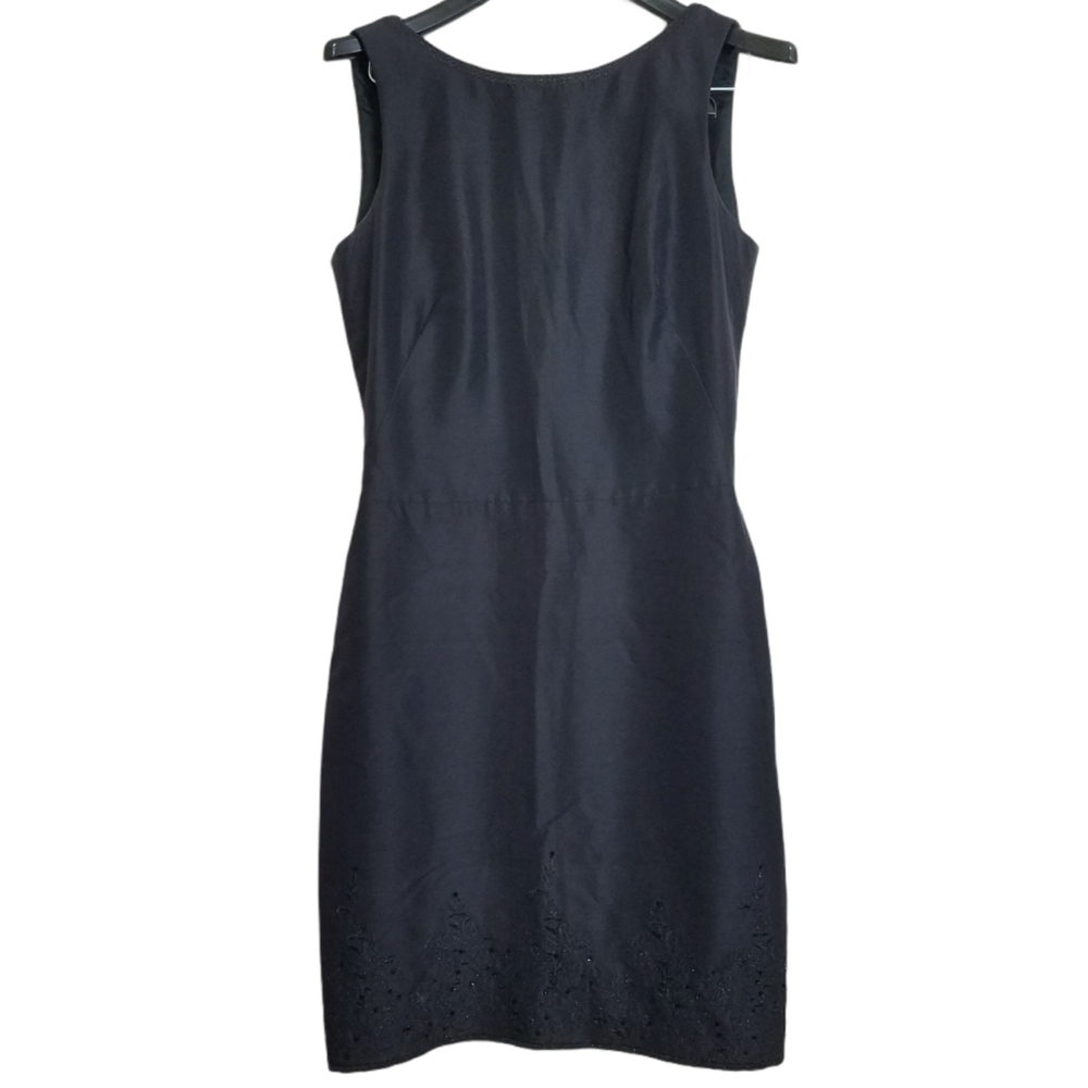 Liz Claiborne 100% Silk Navy Beaded Shift Dress 4